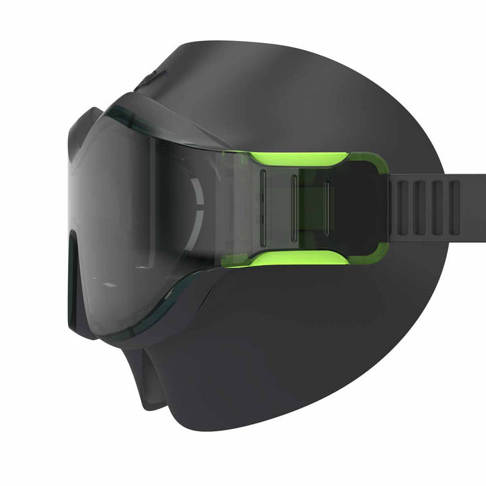 Black Speedo Hydrosity swim goggles with adjustable straps and clear lenses for comfortable underwater swimming.