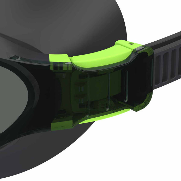Speedo Hydrosity swim goggles in black with a streamlined design for comfortable underwater swimming.