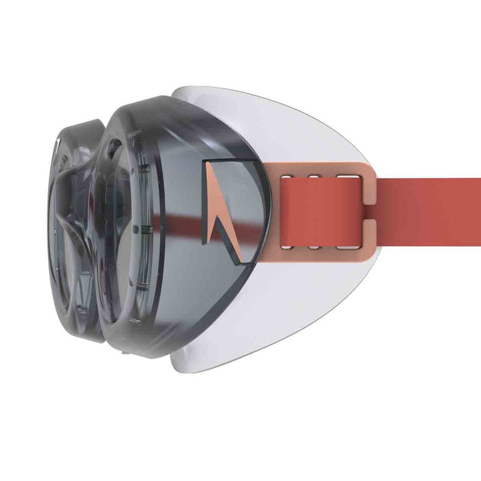 Speedo Junior Futura Hydrospex swimming goggles in black, featuring a snug fit and adjustable straps for kids’ swimming comfort.