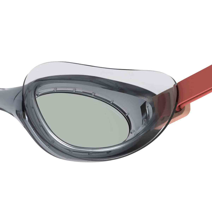 Black Speedo Junior Futura Hydrospex goggles with adjustable straps and clear lenses for swimming.