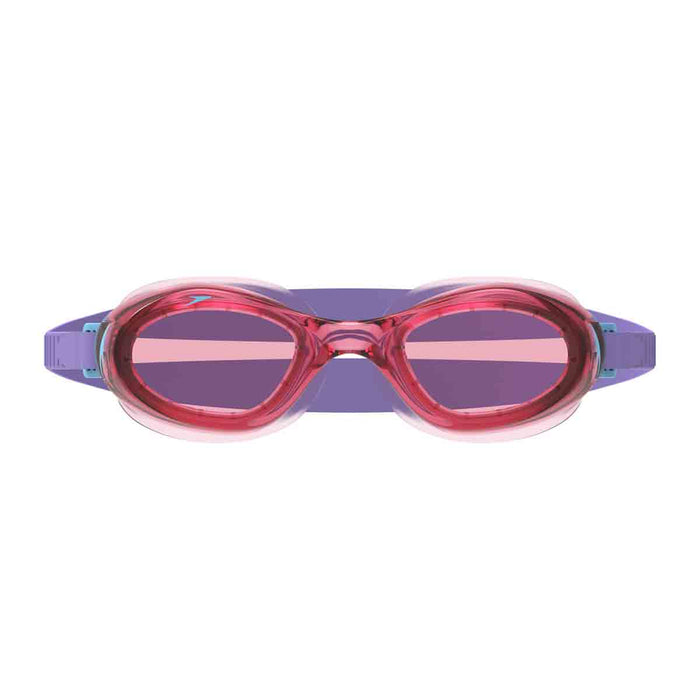 Pink Speedo Junior Futura Hydrospex Goggles for kids with adjustable straps and clear lenses for comfortable swimming.