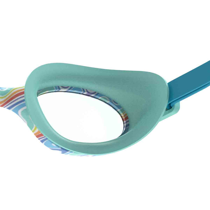 Speedo Junior Futura Hydrospex printed goggles in blue with clear lenses for swimming and water sports.