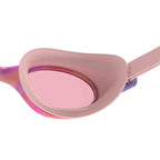 Pink Speedo Junior Futura Hydrospex printed goggles designed for kids, featuring a sleek, colorful swim goggle with adjustable straps.