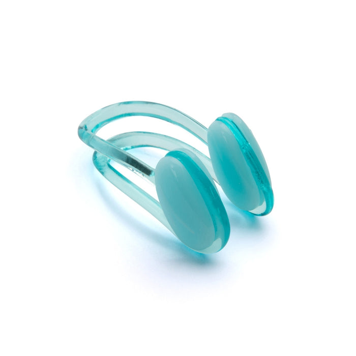 Blue Speedo universal nose clip designed for swimming, with a sleek, comfortable fit for water activities.