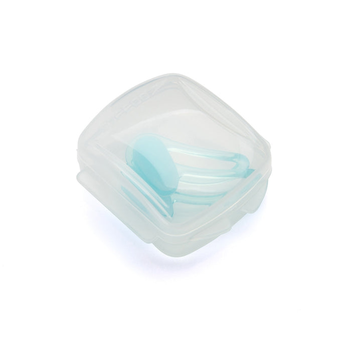 Blue Speedo Universal Nose Clip for swimming, made of flexible material, designed to fit comfortably and block water from entering the nose.