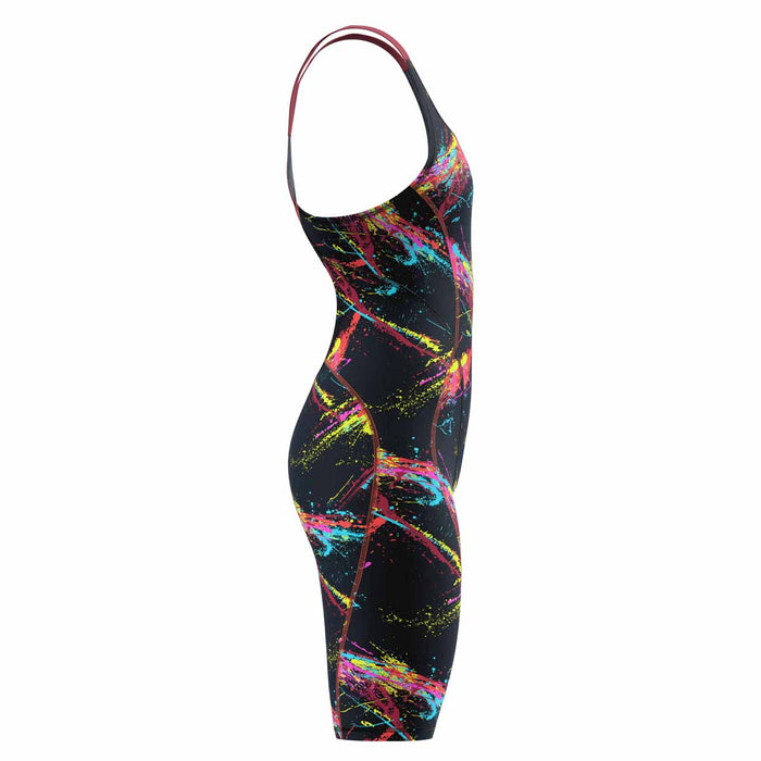 Speedo Womens Fastskin HyperSpark Printed Openback Kneeskin - Electric Strata Ml