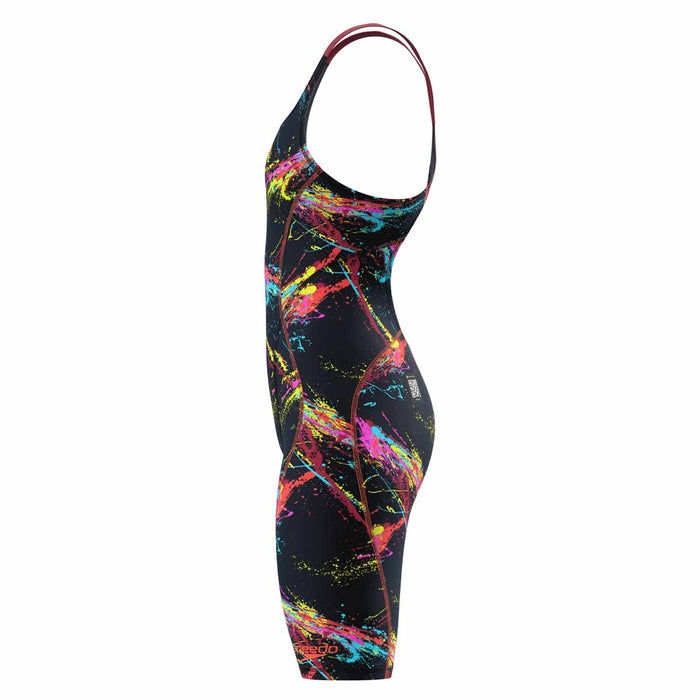 Speedo Womens Fastskin HyperSpark Printed Openback Kneeskin - Electric Strata Ml