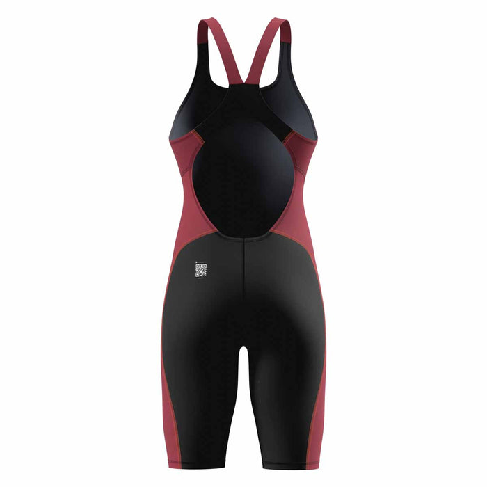 Speedo Womens Fastskin HyperSpark Solid Openback Kneeskin - Black/Regal Red Ml