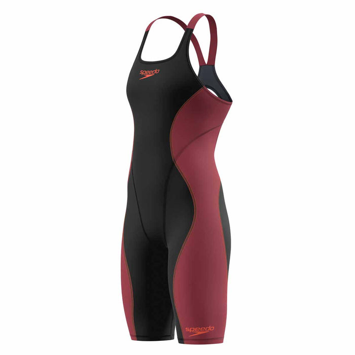 Speedo Womens Fastskin HyperSpark Solid Openback Kneeskin - Black/Regal Red Ml