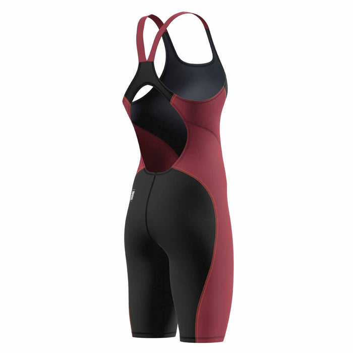 Speedo Womens Fastskin HyperSpark Solid Openback Kneeskin - Black/Regal Red Ml