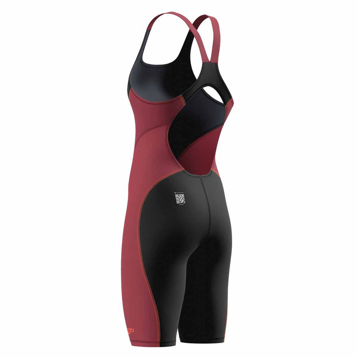 Speedo Womens Fastskin HyperSpark Solid Openback Kneeskin - Black/Regal Red Ml