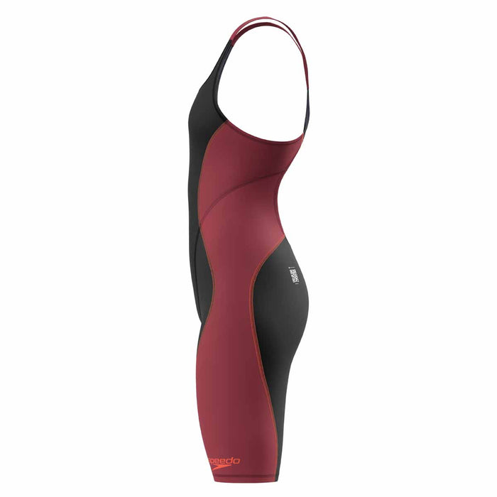 Speedo Womens Fastskin HyperSpark Solid Openback Kneeskin - Black/Regal Red Ml
