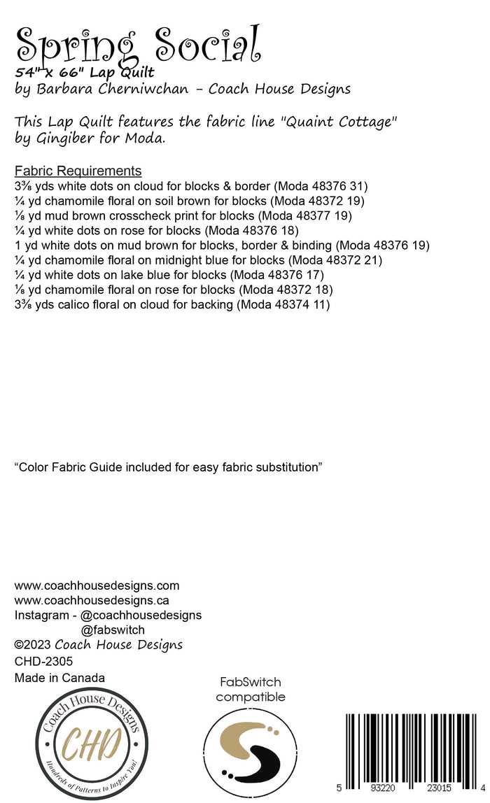 Spring Social Downloadable PDF Quilt Pattern