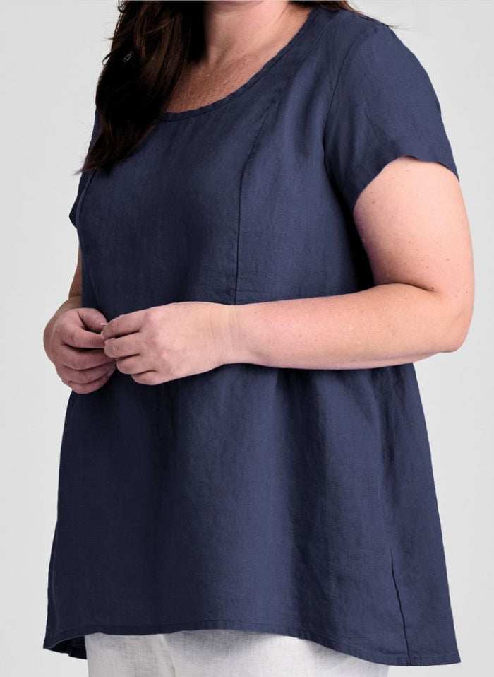 S/S Play In It (tunic top), shown in Navy, size Medium.