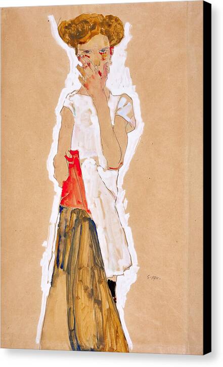 Standing Girl in a White Petticoat - Canvas Print