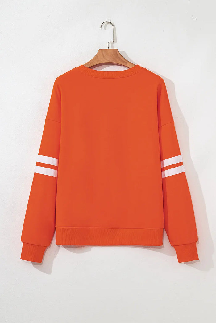 Striped Detail Drop Shoulder Oversized Sweatshirt - Tops/Sweatshirts & Hoodies