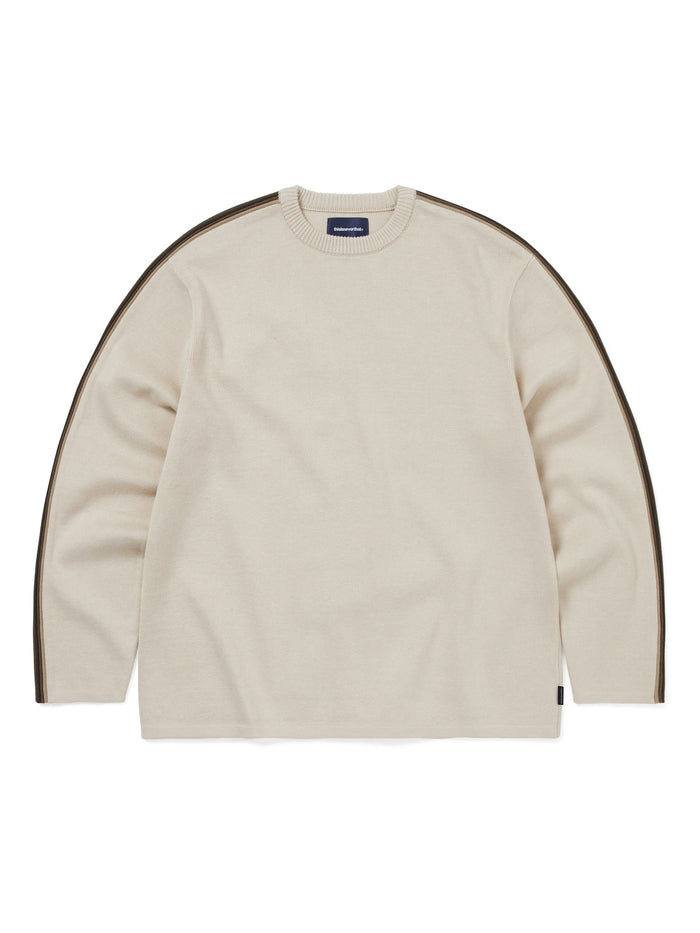 Striped Sleeve Knit Crew