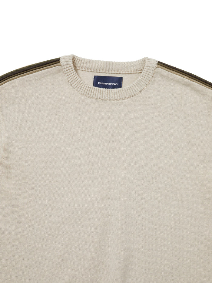 Striped Sleeve Knit Crew