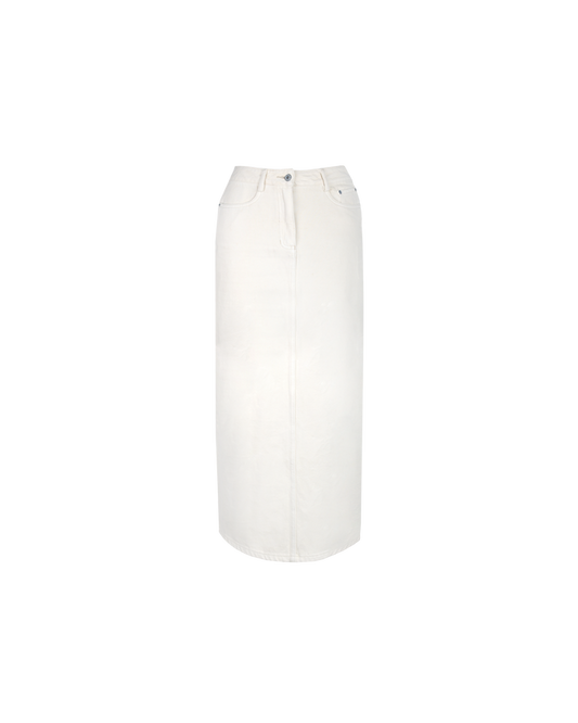 SUBLIME DENIM MAXI SKIRT CREAM