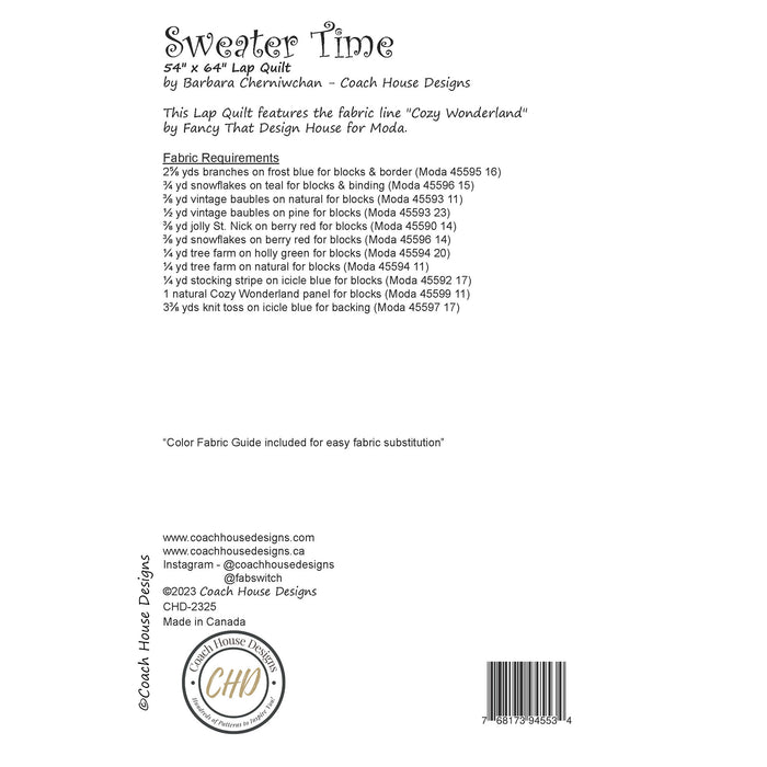 Sweater Time Downloadable PDF Quilt Pattern