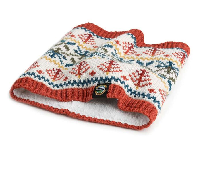 Swimzi Autumn Nordic knit neck warmer in multicolor, designed for warmth and style, perfect as a scarf or neck accessory.