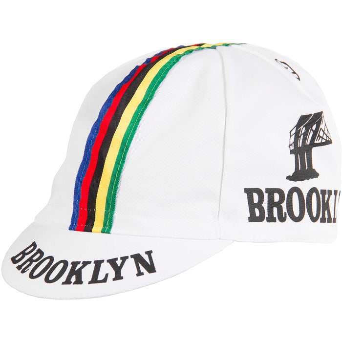 Team Brooklyn Cap - World Champion Stripe by Giordana Cycling, WHITE, Made in Italy