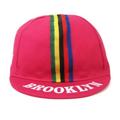 Team Brooklyn Cap - World Champion Stripe by Giordana Cycling, PINK, Made in Italy