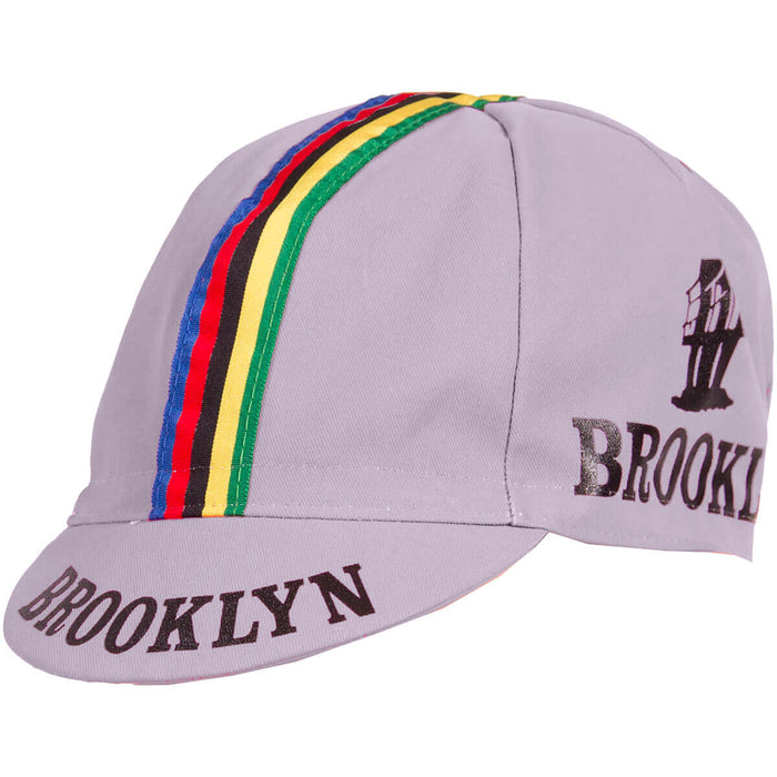 Team Brooklyn Cap - World Champion Stripe by Giordana Cycling, GRAY, Made in Italy
