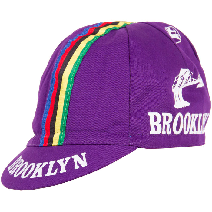 Team Brooklyn Cap - World Champion Stripe by Giordana Cycling, PURPLE, Made in Italy