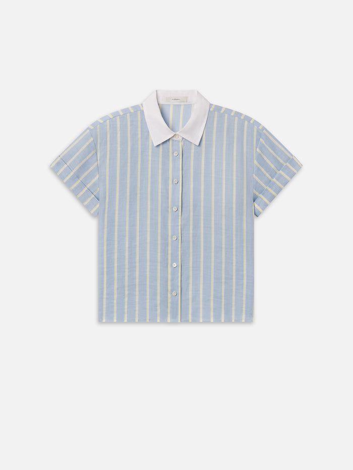The Linen Boardwalk Shirt -- Chambray Blue Multi