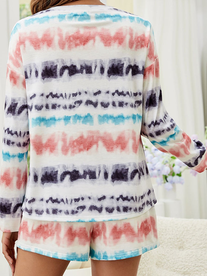 Tie-Dye Dropped Shoulder Lounge Set - Madikfashions.com