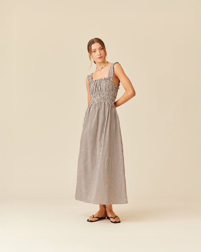 TRULLI DRESS JAVA BUTTER GINGHAM