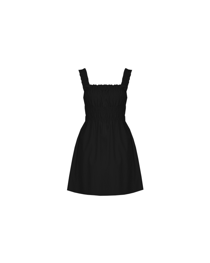 TRULLI RUCHED MINI DRESS BLACK