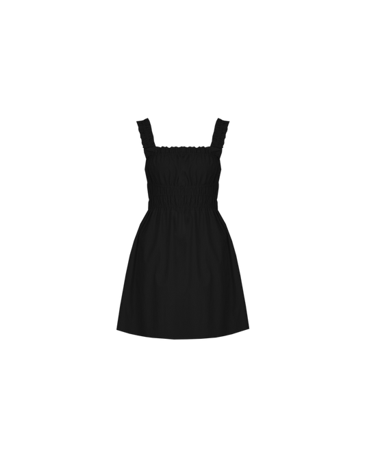 TRULLI RUCHED MINI DRESS BLACK