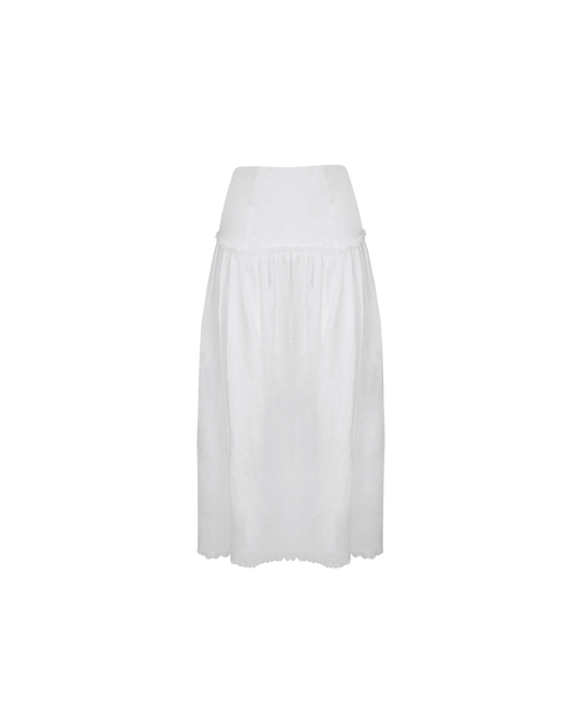 TRULLI SKIRT WHITE LINEN