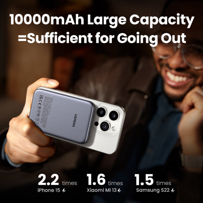 UGREEN 10000mAh Nexode Magnetic Wireless Power Bank - Grey (UG-PB561-25919)