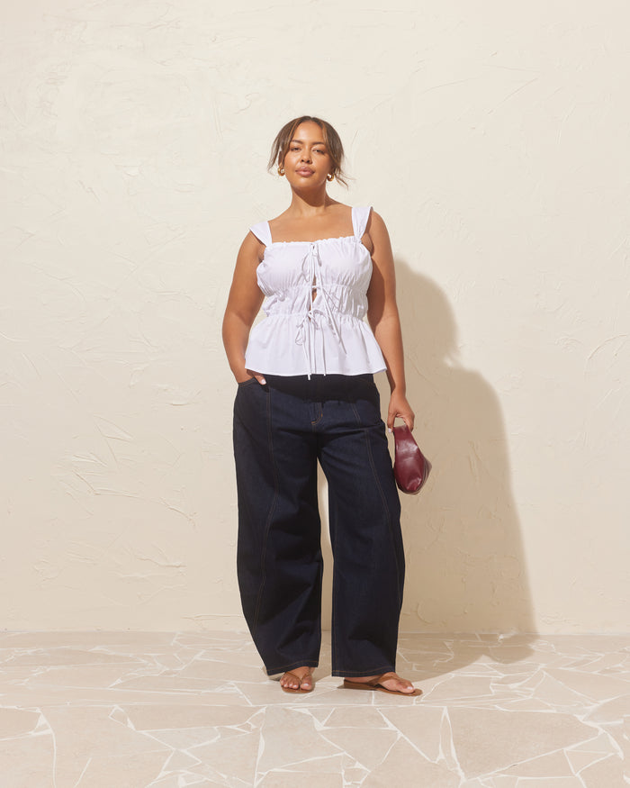 UMA TIE TOP WHITE