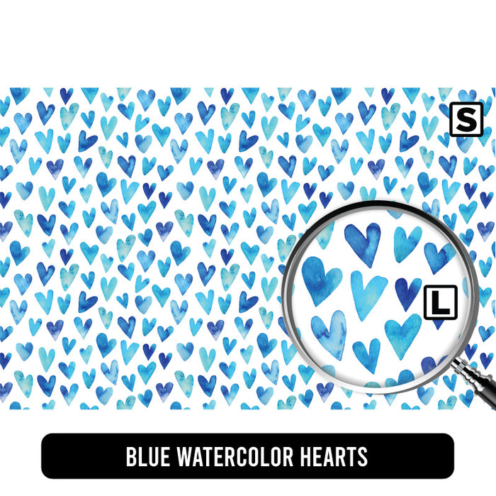 Blue Watercolor Hearts