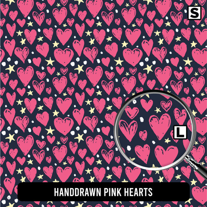 Handdrawn Pink Hearts