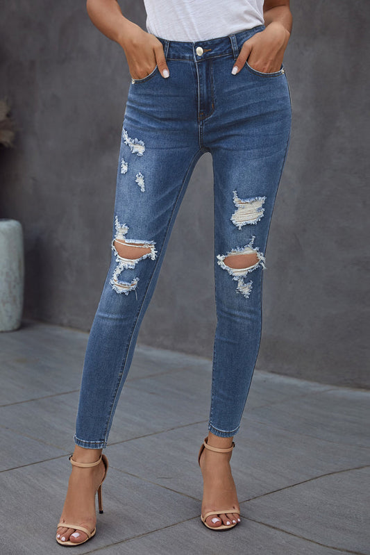 Vintage Skinny Ripped Jeans - Madikfashions.com