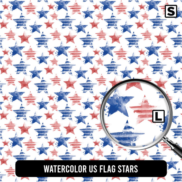 Watercolor US Flag Stars