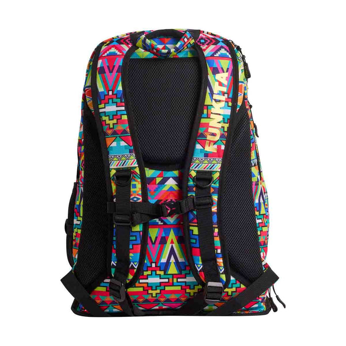Way Funky Packed Up Elite Squad multi-color backpack with multiple compartments and adjustable straps, designed for everyday use.