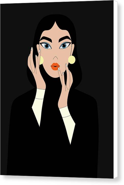 Woman in Black - Canvas Print