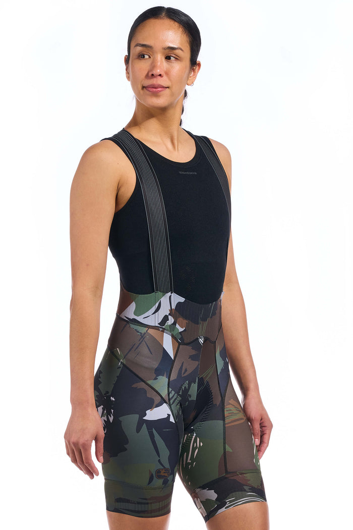 Women's FR-C Brush Camo Bib Short by Giordana Cycling, , Made in Italy