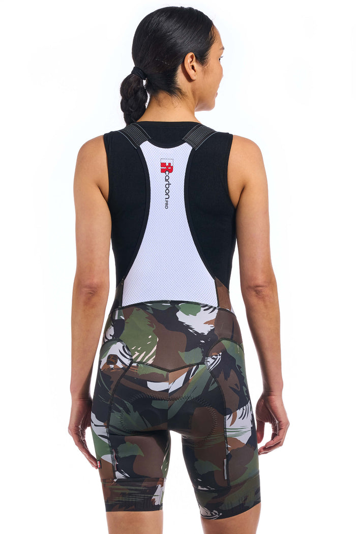 Women's FR-C Brush Camo Bib Short by Giordana Cycling, , Made in Italy