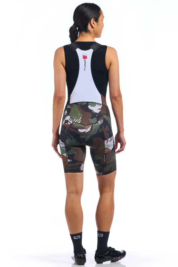 Women's FR-C Brush Camo Bib Short by Giordana Cycling, , Made in Italy
