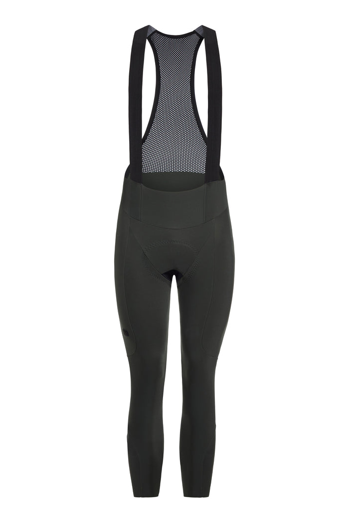 Women's FR-C Thermal Bib Knicker by Giordana Cycling, CEDAR GREEN, Made in Italy