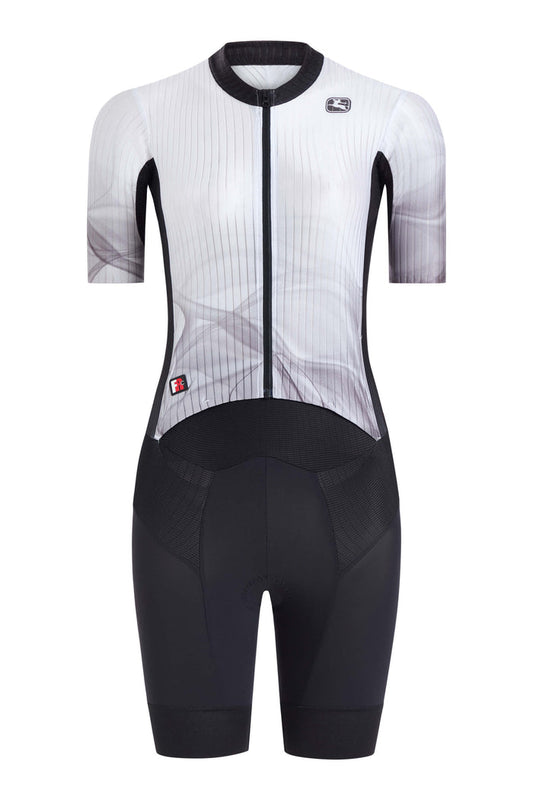 Women's FR-C Tri Doppio Suit by Giordana Cycling, WHITE/BLACK, Made in Italy
