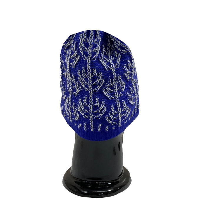 Wool Cap | Unisex | 100% Wool | Dark Blue & Ivory