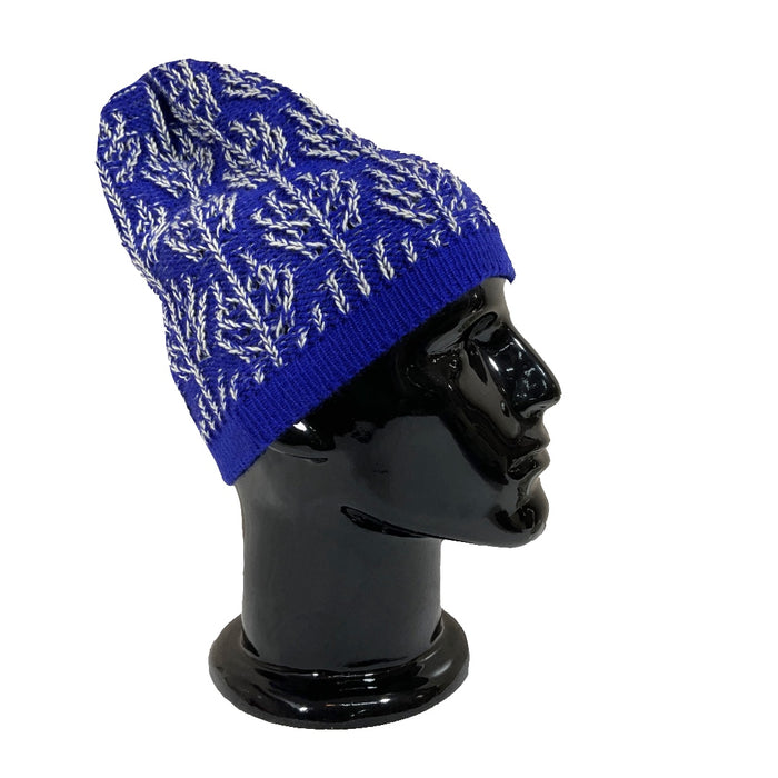 Wool Cap | Unisex | 100% Wool | Dark Blue & Ivory